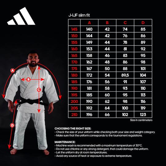 Adidas Judopak Champion III Slimfit tabel