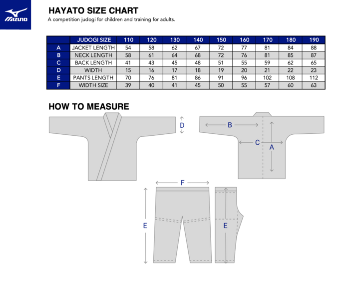 Mizuno HAYATO  SET  tabel