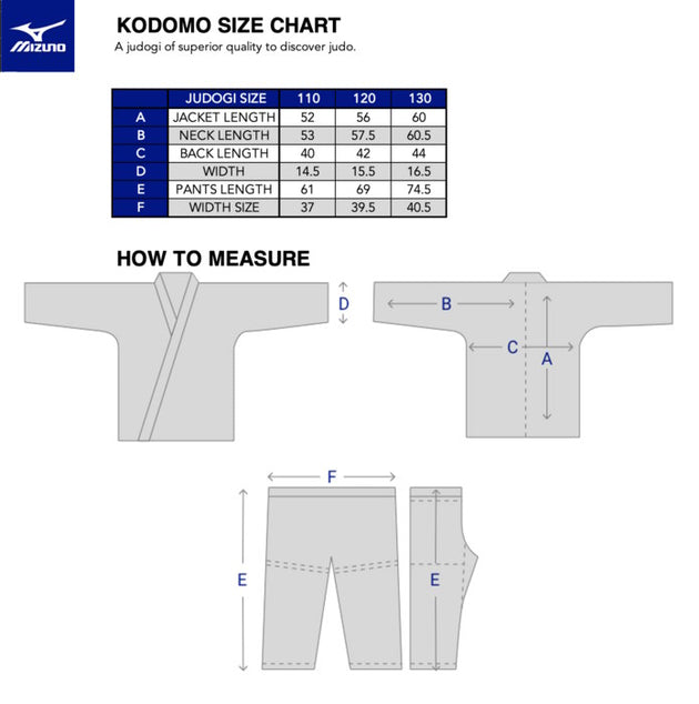 MIZUNO KODOMO tabel